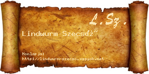 Lindwurm Szecső névjegykártya
